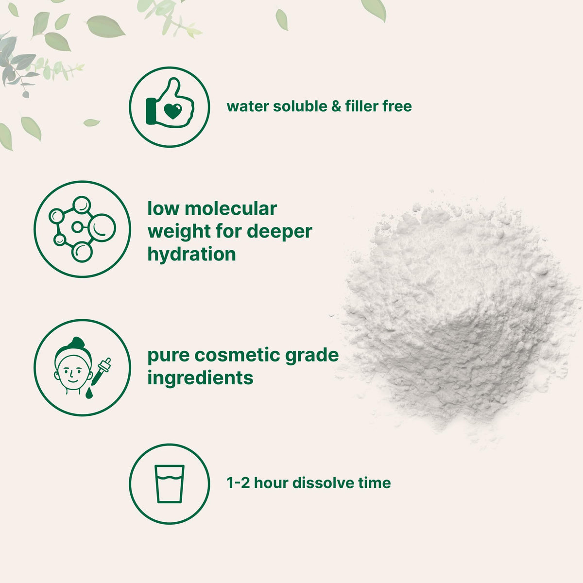 Micro Ingredients Hyaluronic Acid Serum Powder vegan and gluten free label