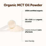 Organic MCT oil powder texture in a scoop