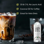 Bottle of Kate Naturals pure coconut MCT oil liquid