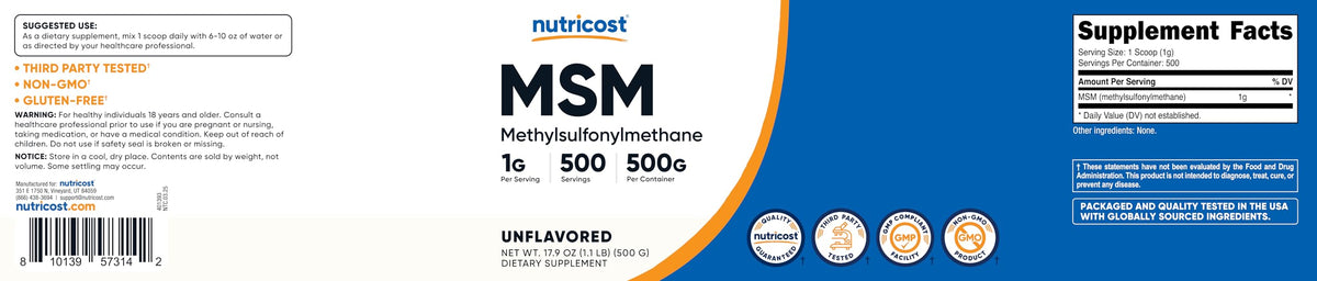 Secure packaging of imported USA authentic premium MSM supplement for Indian buyers.