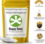 Happy Body pure Methylsulfonylmethane crystal flakes closeup showing clear texture