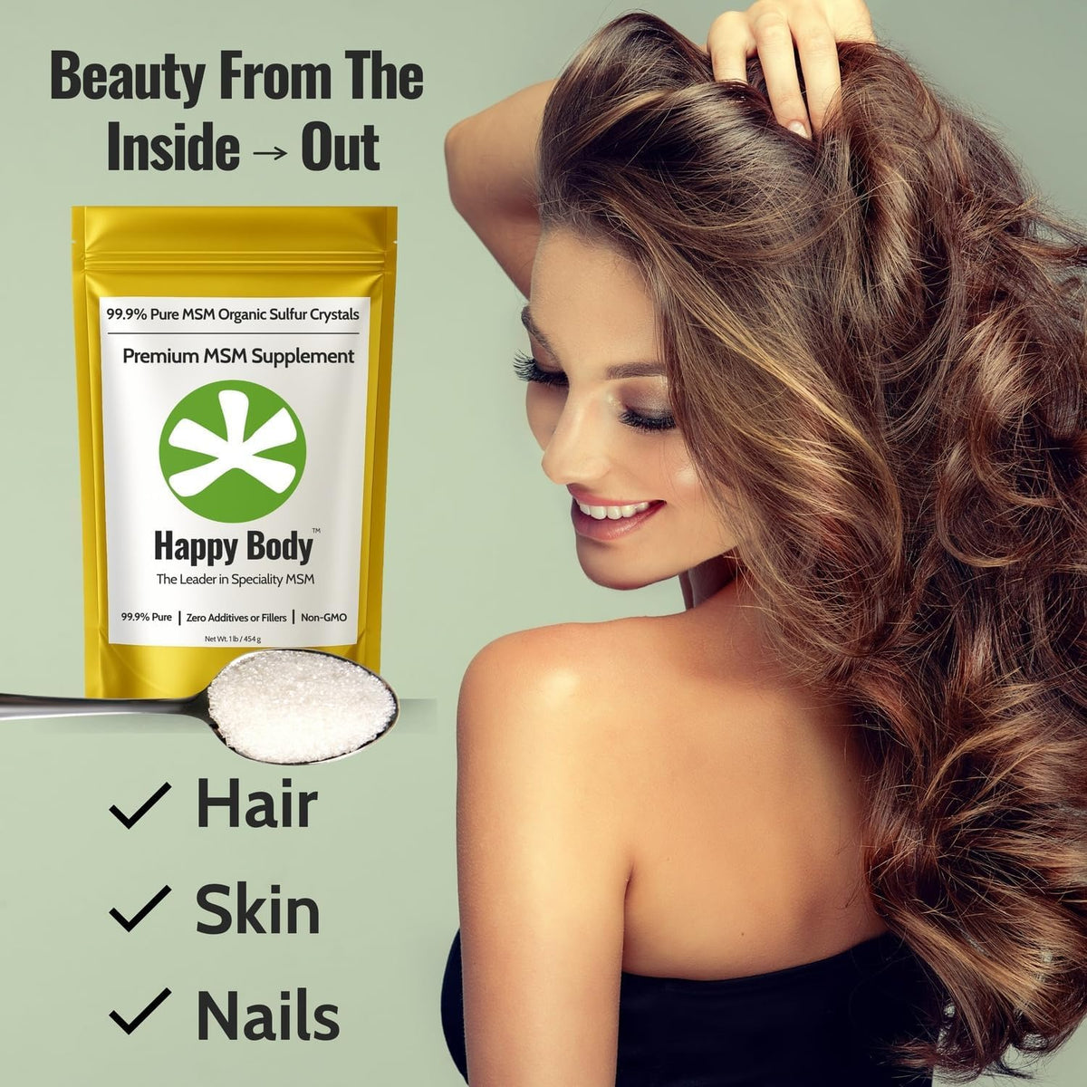 Premium double distilled organic sulfur crystals for hair thickness and skin radiance