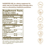 Solgar beauty supplement bottle showing the breakdown of active ingredients