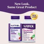 Natrol Melatonin 10mg adult sleep aid side label showing supplement facts