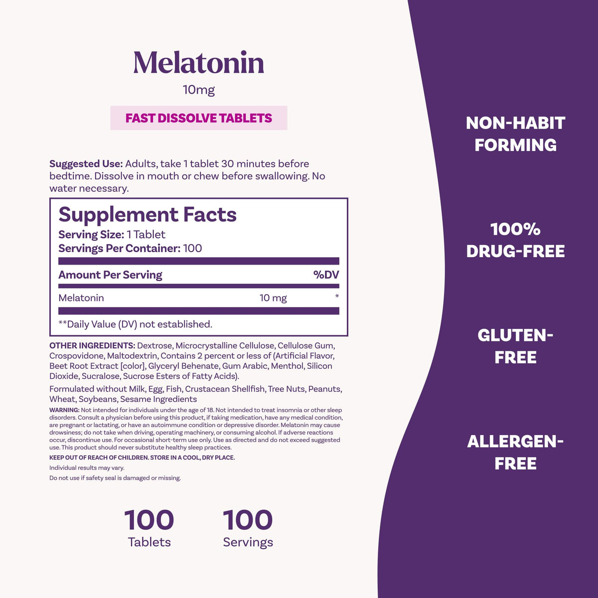Strawberry flavored Natrol Melatonin 10mg vegetarian tablets packaging base