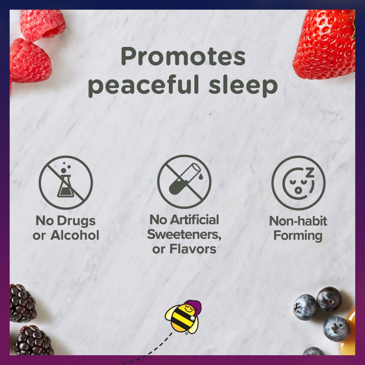 Zarbee's Kids drug free sleep aid tablets alongside the child safety cap