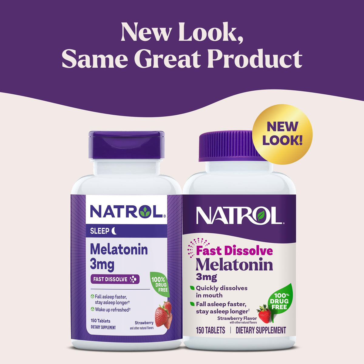 Authentic USA imported Natrol melatonin strawberry flavor quick melt supplement