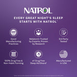 Top angle view of Natrol strawberry melatonin 90 count bottle closure mechanism