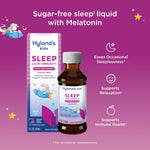 Hyland's kids melatonin and magnesium sleep liquid bottle label details