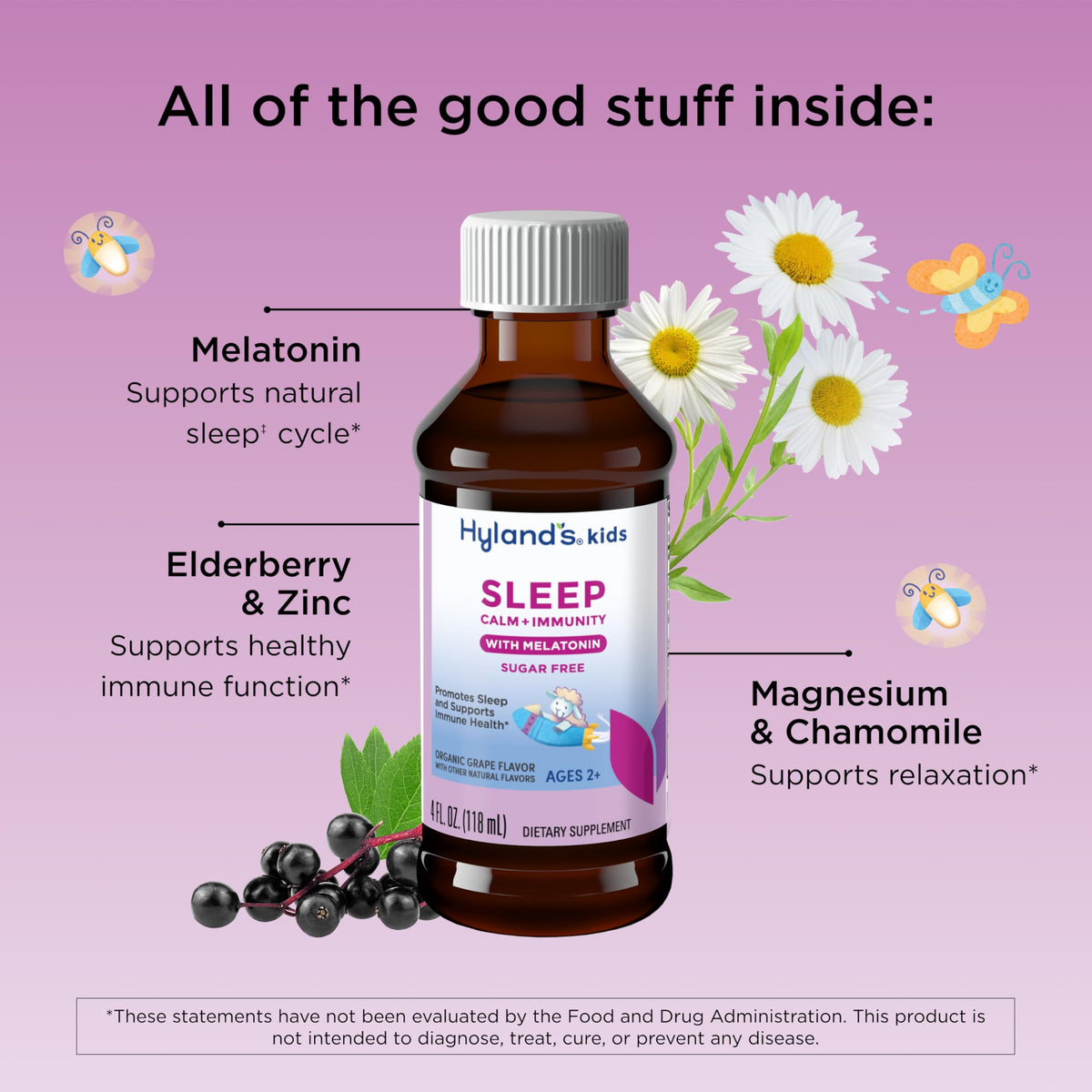 Hyland's sugar free grape flavor kids sleep aid packaging