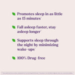 Back label information of Natrol sleep supplement showing supplement facts ingredients and directions