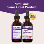 Natrol Liquid Melatonin close up of the liquid sleep aid nutritional facts panel