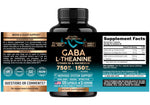 Nutraharmony stress relief supplement showing dietary facts and vegan certification on the label.
