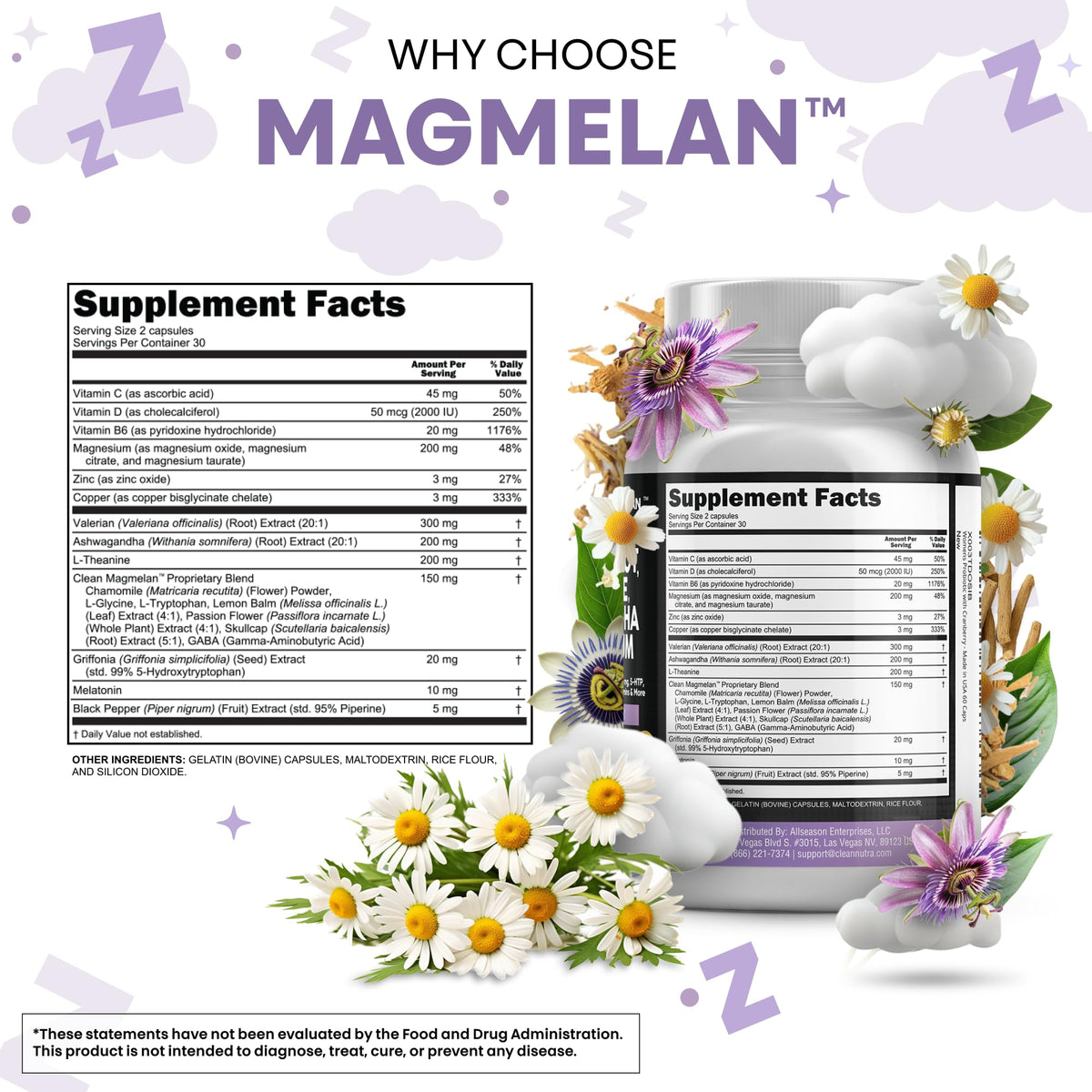 Clean Nutraceuticals sleep support supplement with ashwagandha and L-theanine expiration date