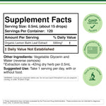 Double Wood Supplements liquid lemon balm extract supplement facts and ingredient label