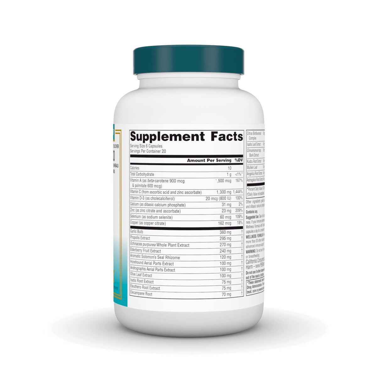 Source Naturals Wellness Formula bottle showing supplement facts label