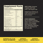 Opti-Men supplement facts label for active men
