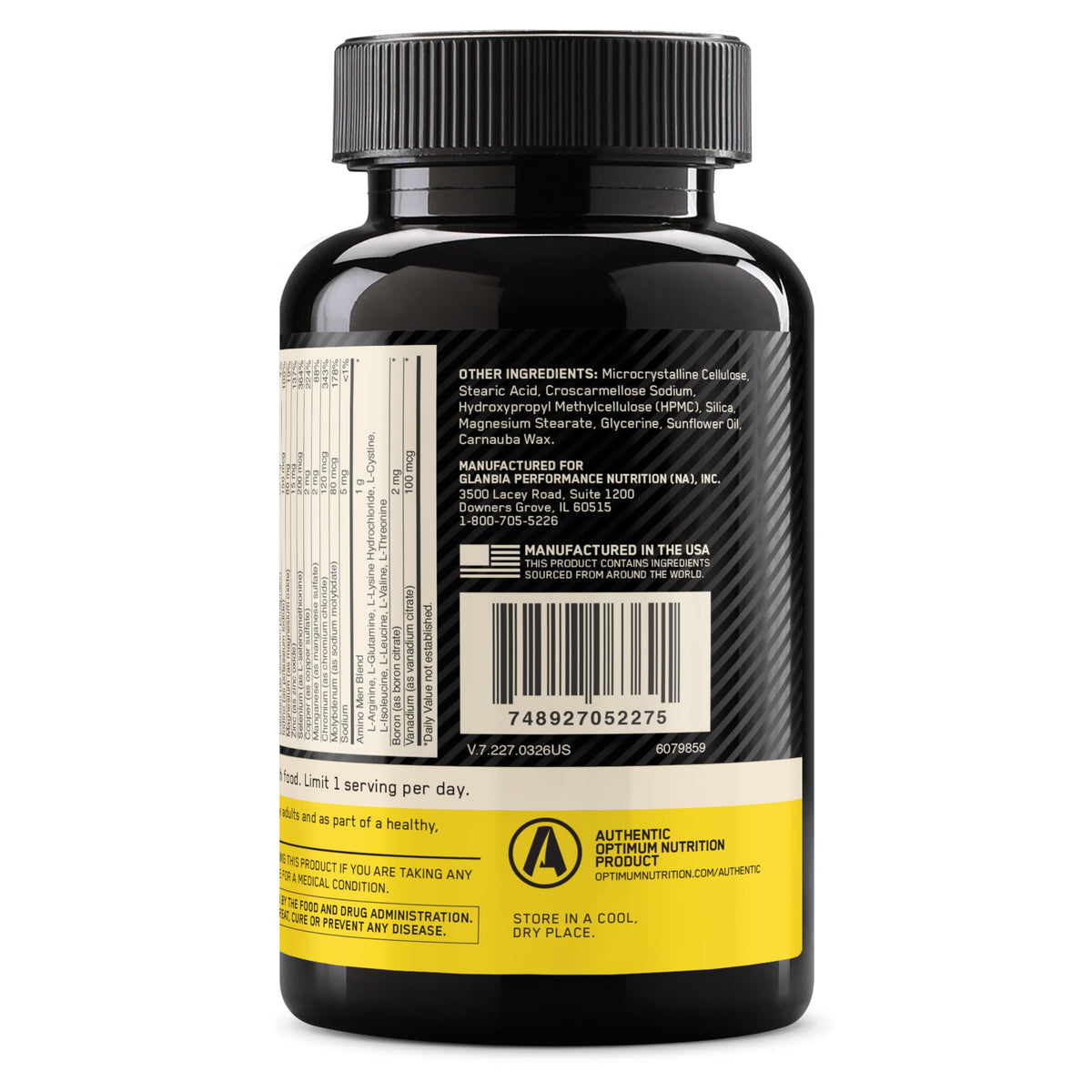 Opti-Men 150 tablet bottle next to workout gear