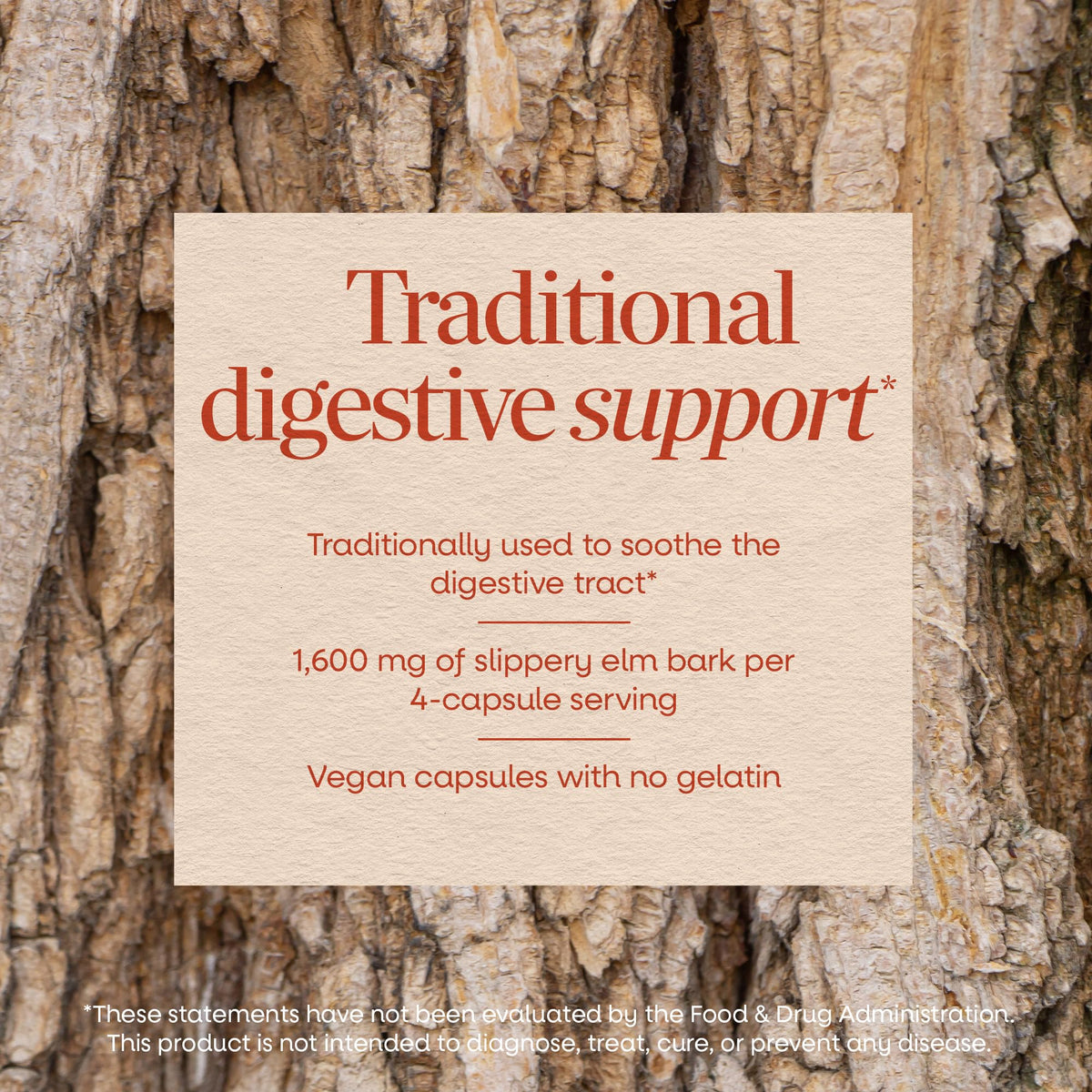 Nature's Way Slippery Elm Bark 400 mg supplement facts