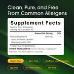Side view of NatureBell non GMO soy free phosphatidylserine capsules bottle
