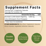 NatureBell Bromelain 240 veggie capsules label detail