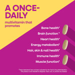 Authentic imported Nature's Way daily ultra potency multivitamin bottle for women showing heart and bone support benefits