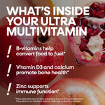 Nature's Way dietary health supplement bottle display highlighting twenty-two vitamins and minerals for active aging