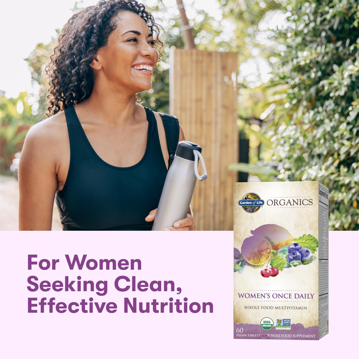 Garden of Life organic non-gmo women's dietary supplement bottle top cap and safety seal