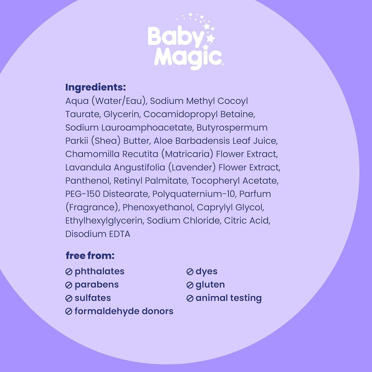 Baby Magic 16.5 fluid ounce bath cleanser bottle close up shot
