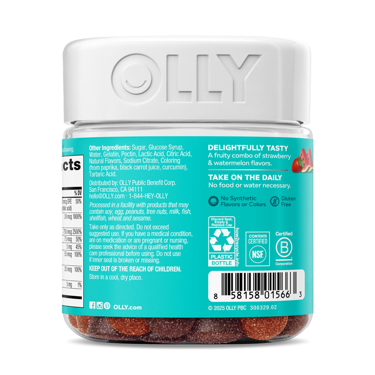 Sealed seventy count bottle of OLLY multivitamin for teenage girls ensuring genuine imported quality on Dropy India.