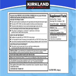Kirkland Signature fast acting lactase enzyme supplement facts label and directions for use visual.