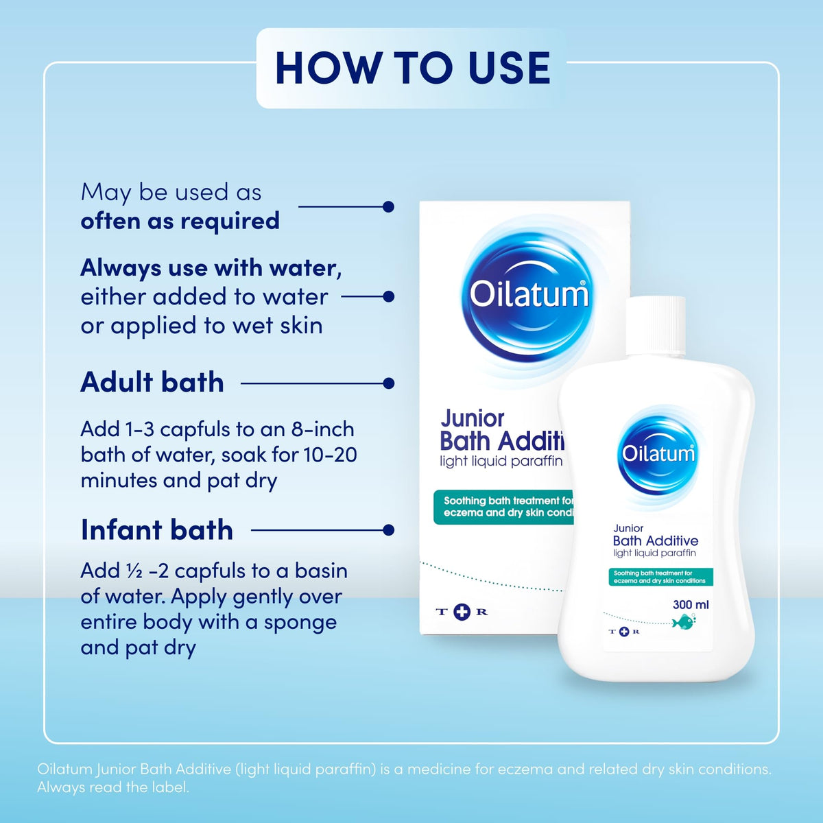 Authentic Oilatum Junior emollient bath formula bottle