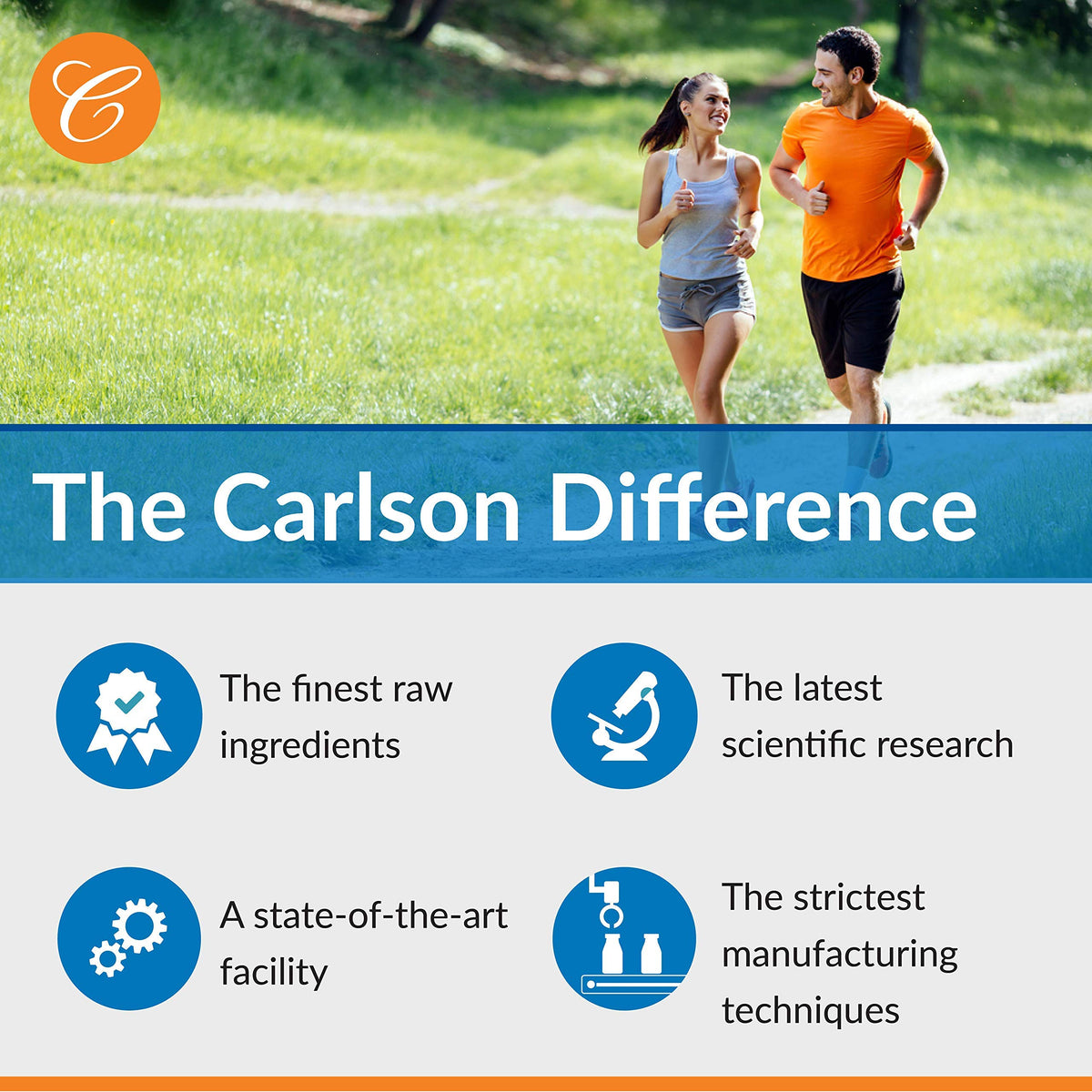 Authentic Carlson Laboratories health supplement packaging