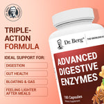 Dr Berg Advanced Digestive Enzymes packaging showing supplement facts and 200mg Betaine HCl