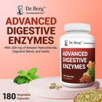 Dr Berg Nutritionals digestive support supplement 180 count bottle for bloating relief