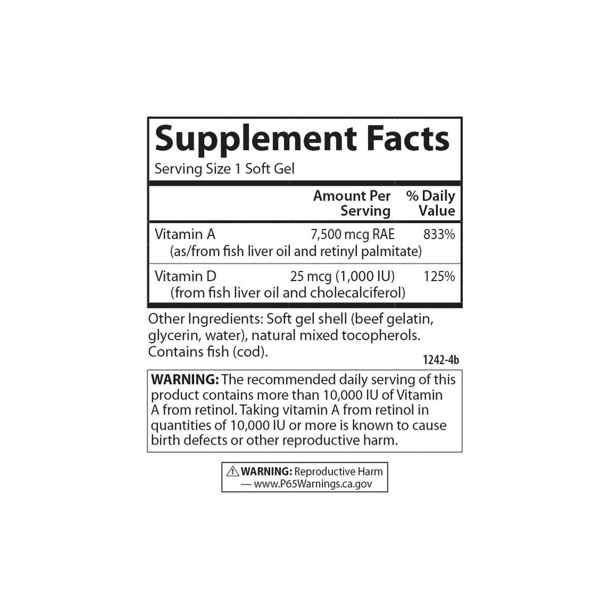 Authentic Carlson Vitamin A and D imported supplement bottle