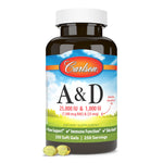 Carlson Vitamin A and D 25000 IU 1000 IU side view