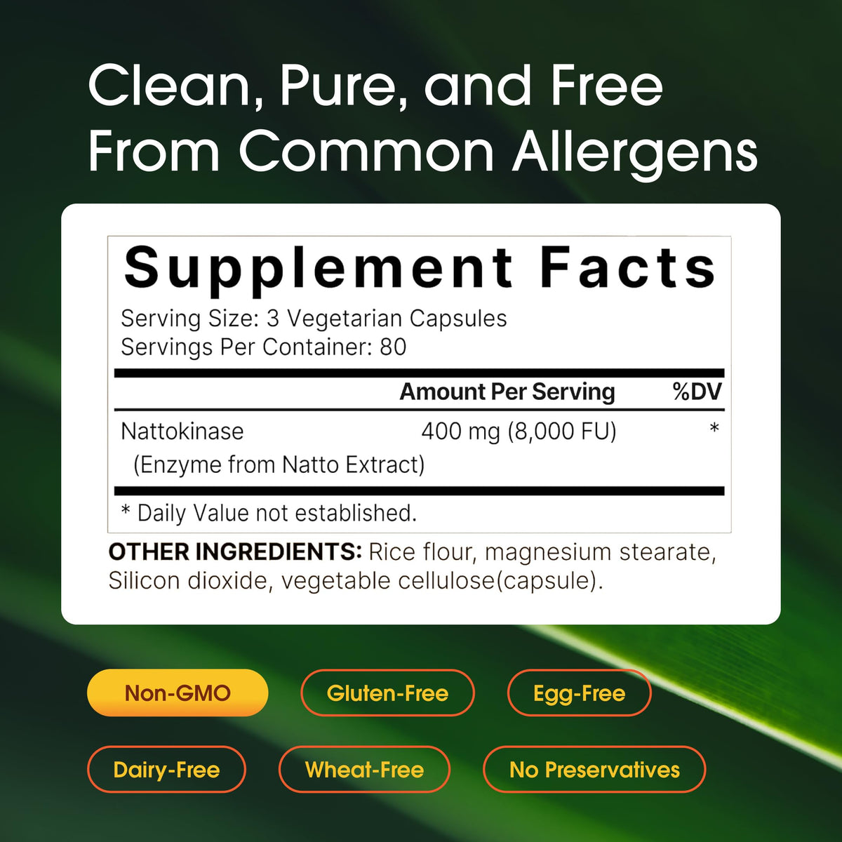 NatureBell Max Strength Nattokinase capsules showing vegetarian capsule size and texture
