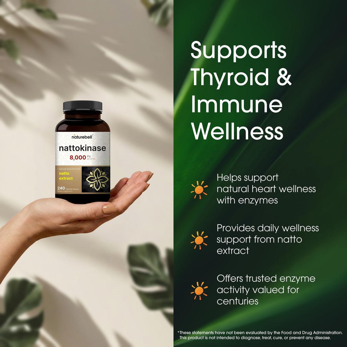 Authentic NatureBell fermented natto extract supplement bottle with safety seals intact