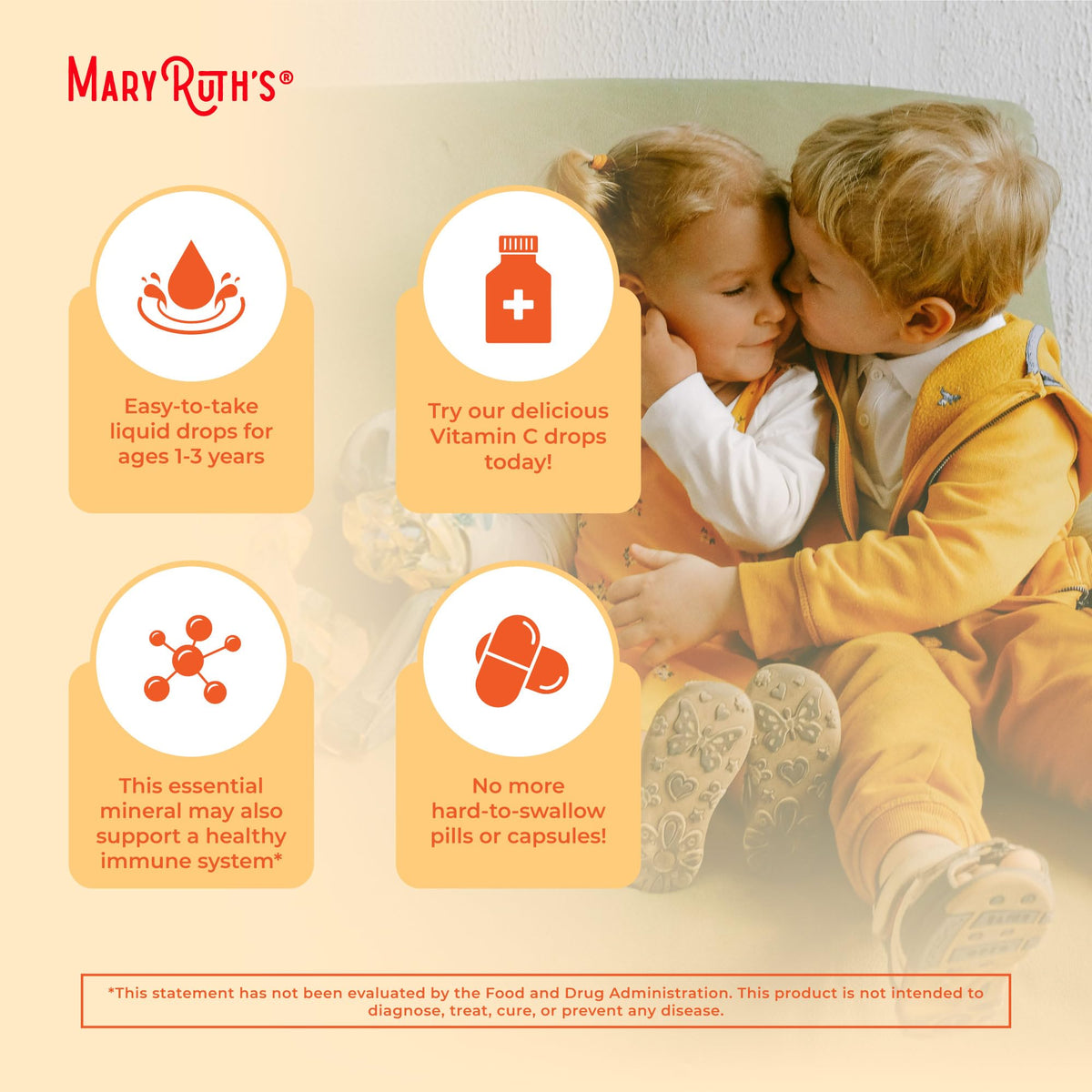 USA imported MaryRuth Organics toddler liquid vitamin C orange vanilla one fluid ounce