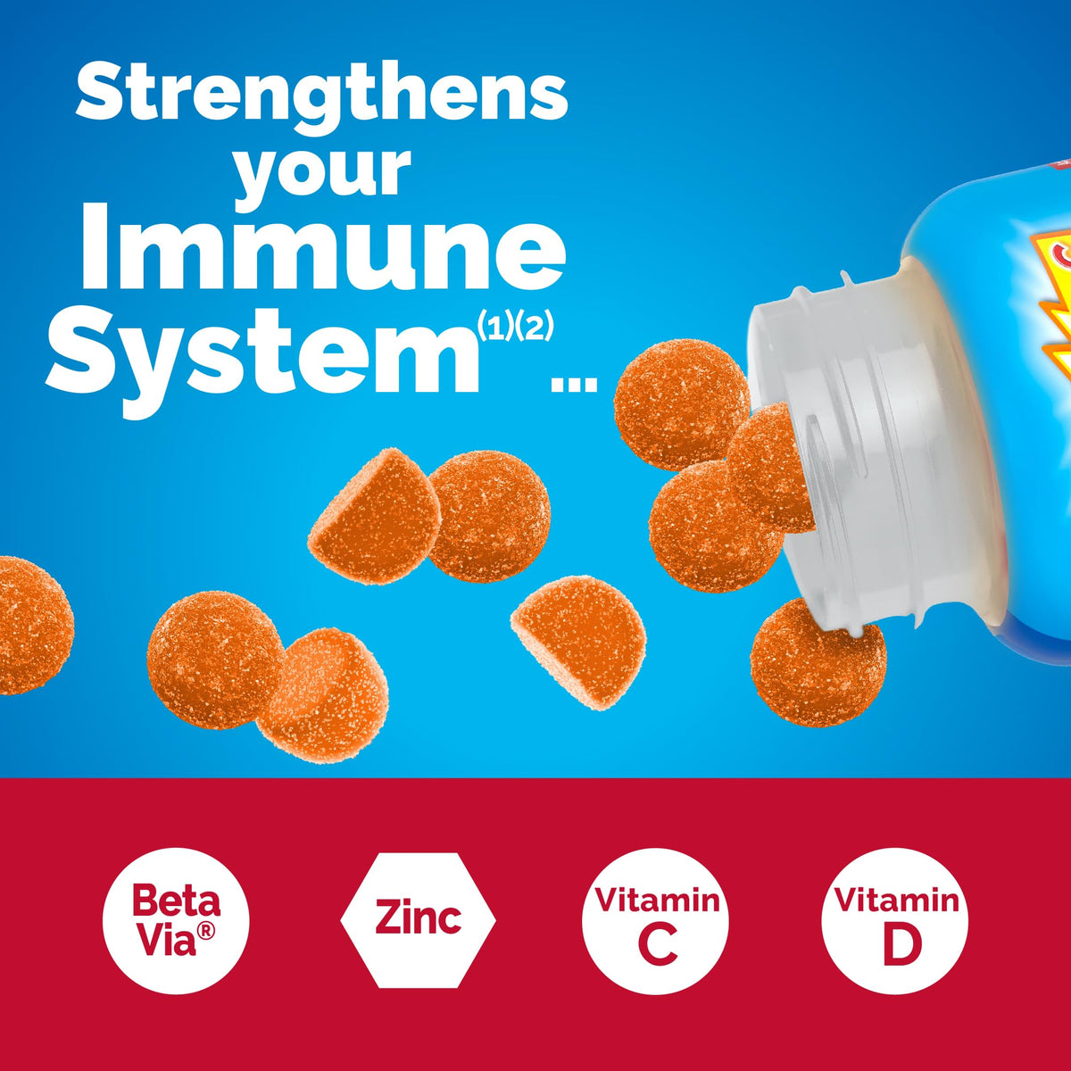 Emergen-C Immune Plus Super Orange Gummies nutrition facts label