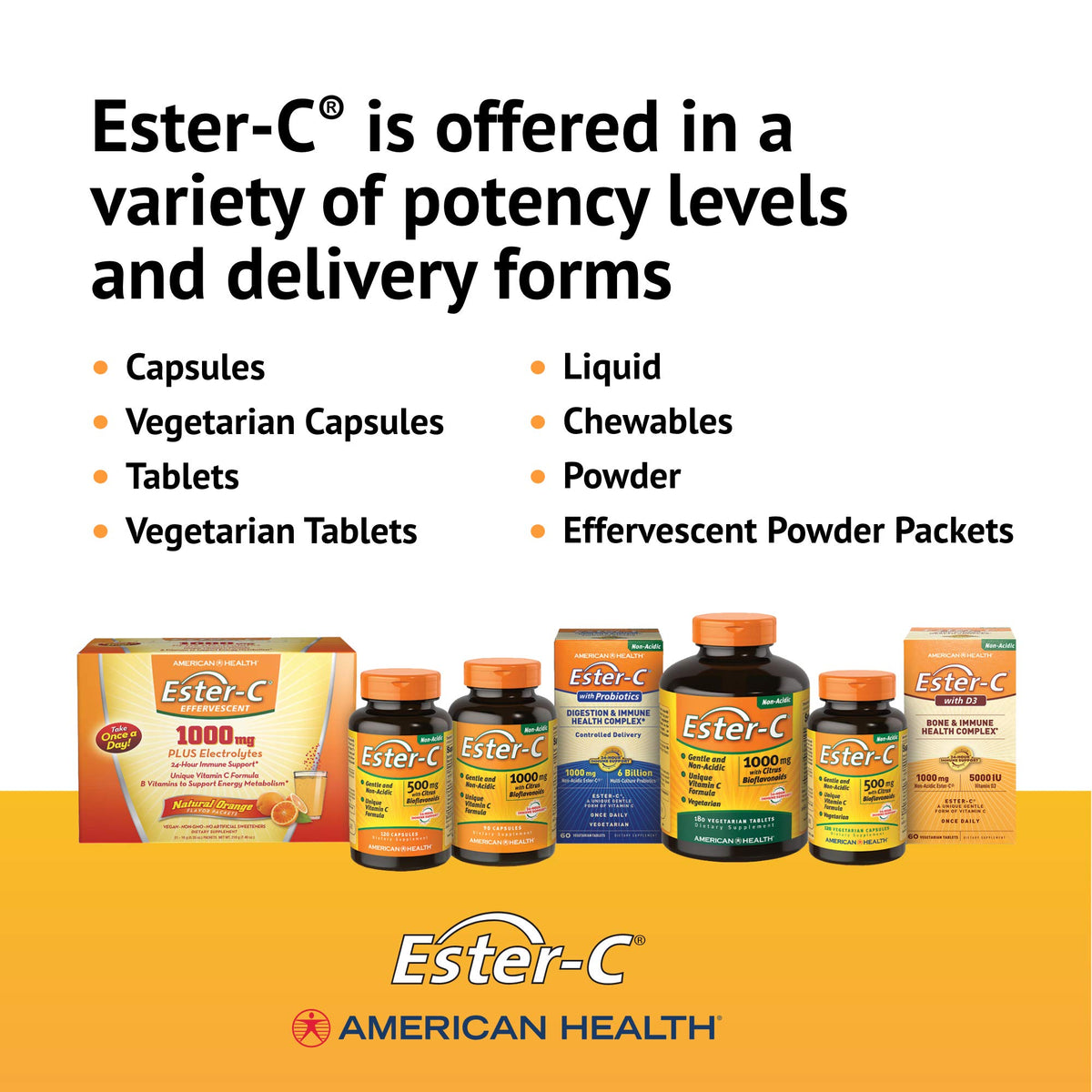 Ester-C 500 Milligrams 120 capsules bottle display for daily wellness