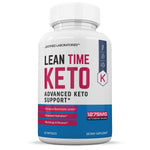 Justified Laboratories Lean Time Keto capsules packaging side view displaying directions for daily usage.