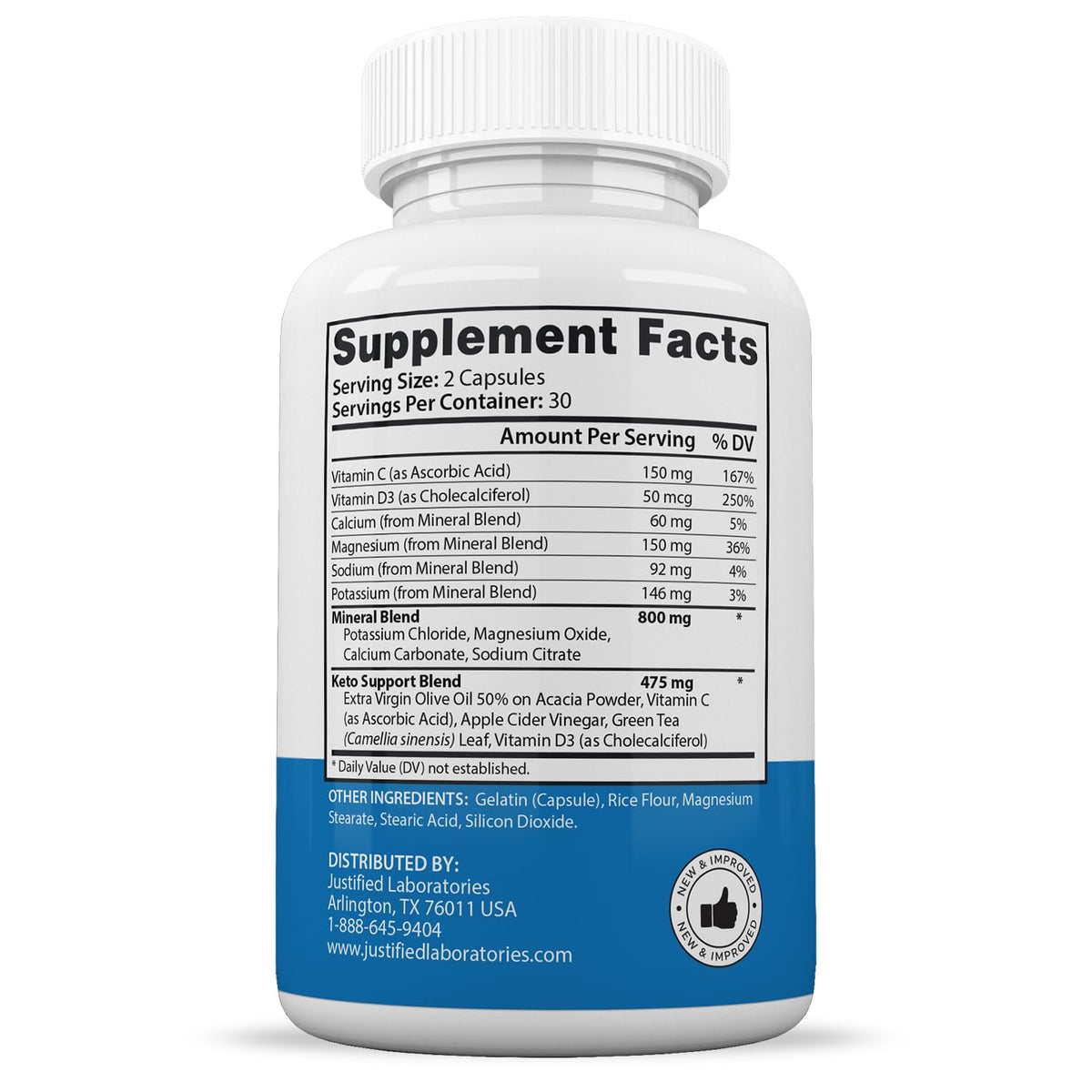 Lean Time Keto 1275mg supplement bottle angled view focusing on apple cider vinegar ingredient text.