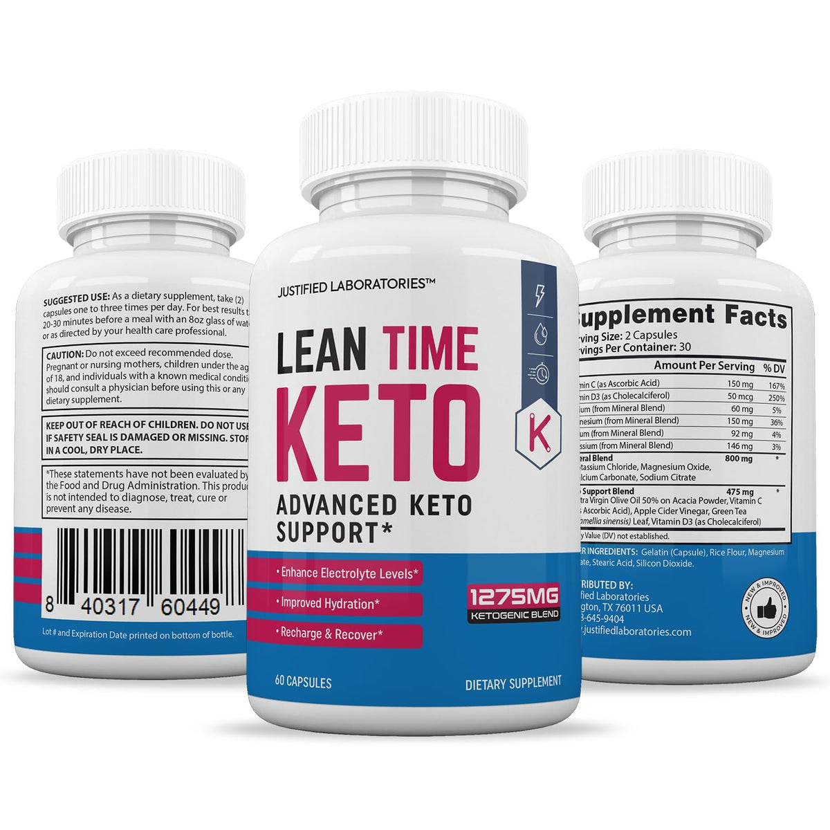 Lean Time Keto 1275mg veggie capsules bottle base highlighting expiration dates and manufacturing codes.