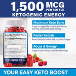 Vitalena Nature Extra Strength Keto Burn dietary supplement bottle showing nutrition facts and serving size details.