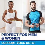 Vitalena Nature Keto Burn 60 count bottle showcasing the vegan and stimulant-free product certifications.