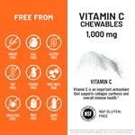 Close-up of NatureWise Vitamin C chewables demonstrating the premium packaging and clear ingredient listing.