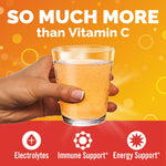 Emergen-C turmeric and ginger immune support sachet pouring into water