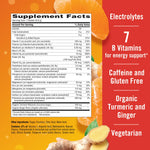 Fizzy immune support drink mix lifestyle shot with real ginger root